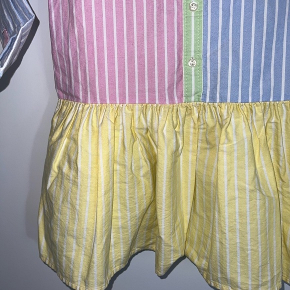 Ralph Lauren Kids' Cotton Oxford Fun Shirtdress In White Multi - Picture 8 of 13